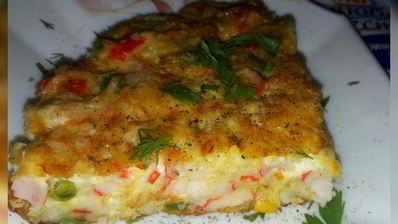 крабовая запеканка с овощами