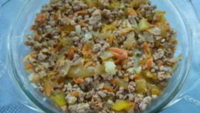 мясная запеканка в микроволновке