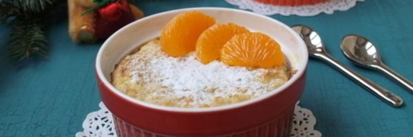 Овсяно-творожная запеканка с мандаринами