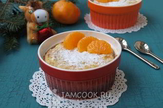 Овсяно-творожная запеканка с мандаринами