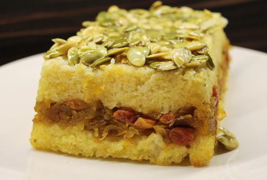 Пшенная запеканка с тыквой, изюмом и корицей