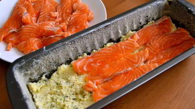 рисовая запеканка с лососем