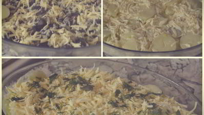 сливочно-сырная запеканка с грибами и картофелем