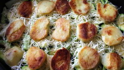 соте-запеканка из овощей с грибами