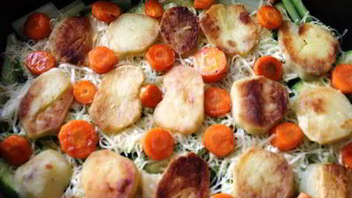 соте-запеканка из овощей с грибами