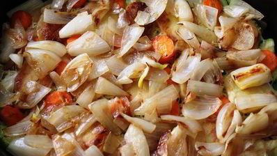 соте-запеканка из овощей с грибами