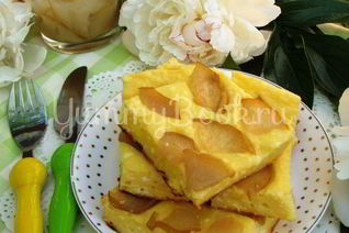 Творожная запеканка с грушей