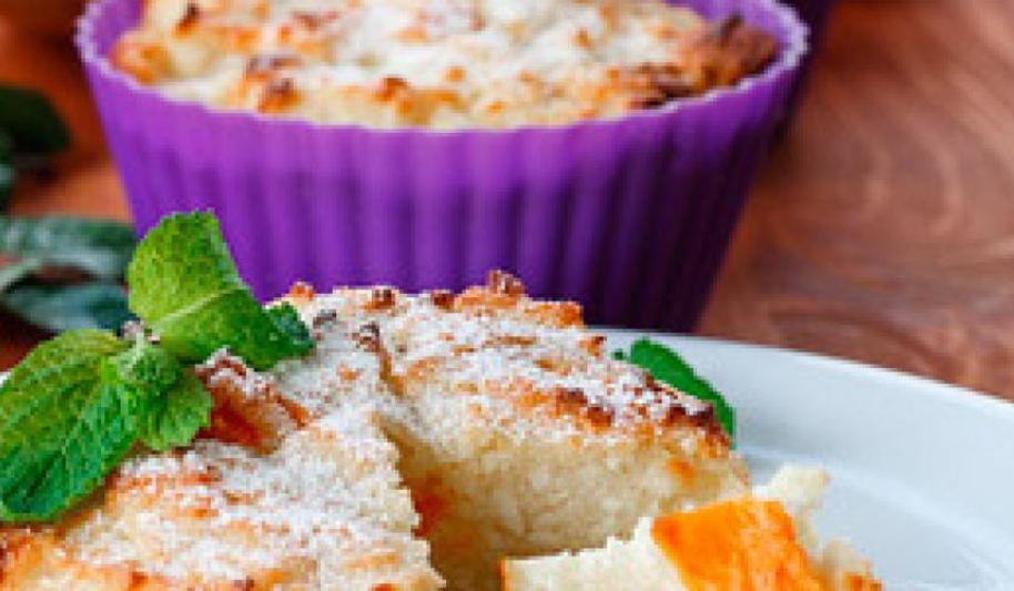 Рецепт творожной запеканки с кусочками тыквы