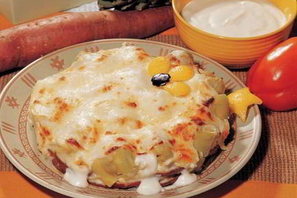 Запеканка из артишоков и картофеля
