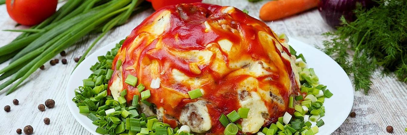 Запеканка из картофельного пюре с фаршем