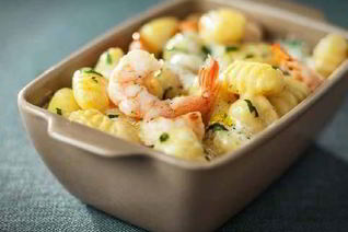 Запеканка из креветок и ньокки