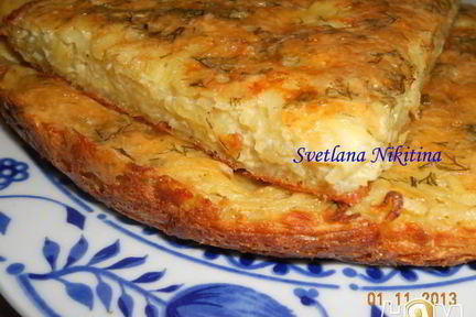 Запеканка из тертого картофеля с сыром