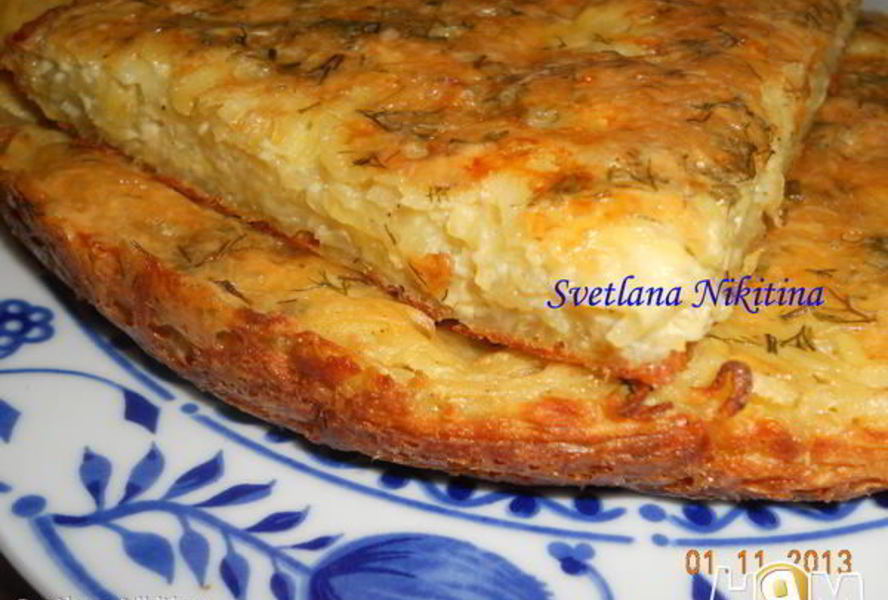 Запеканка из тертого картофеля с сыром