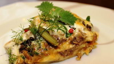 запеканка с двойным мясом