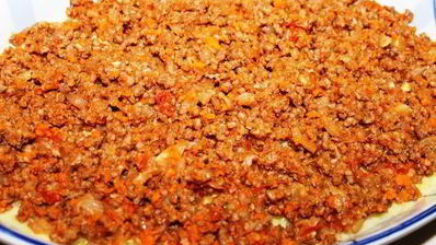 запеканка с двойным мясом