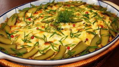 запеканка с двойным мясом