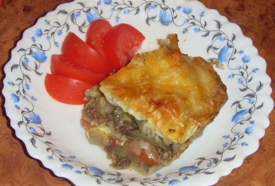 Запеканка с мясом и овощами