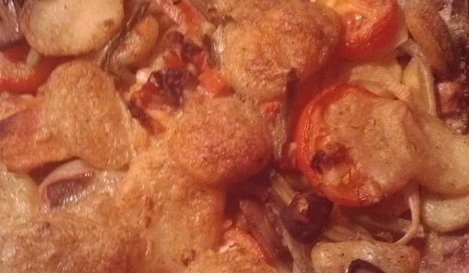 Рецепт запеканки с мясом под овощами в сливках