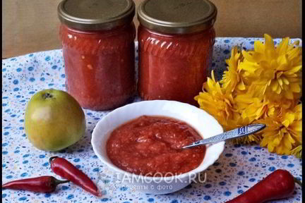 Аджика с яблоками на зиму