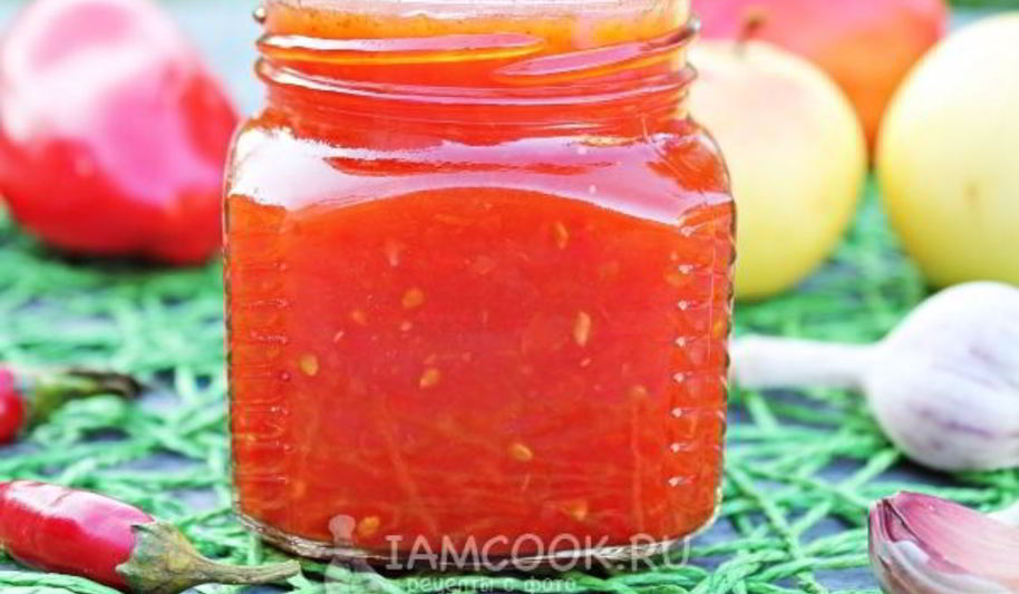 Рецепт аджики сладкой на зиму с яблоками