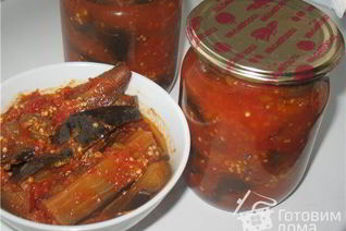 Баклажаны в аджике с яблоками