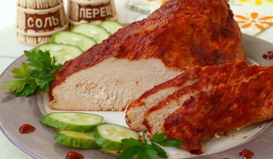 Рецепт филе индейки запеченное в томатно-соевом соусе с аджикой
