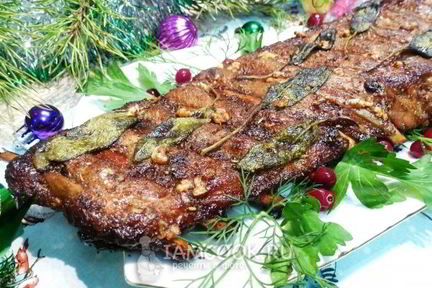 Свиные ребрышки с сухой аджикой и шалфеем