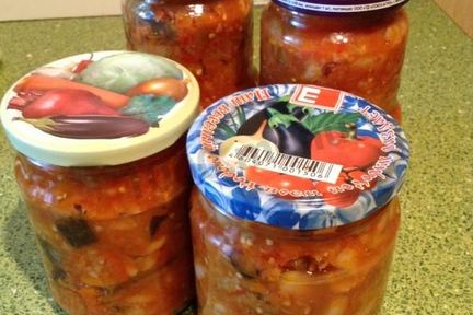 Баклажаны с фасолью на зиму салат