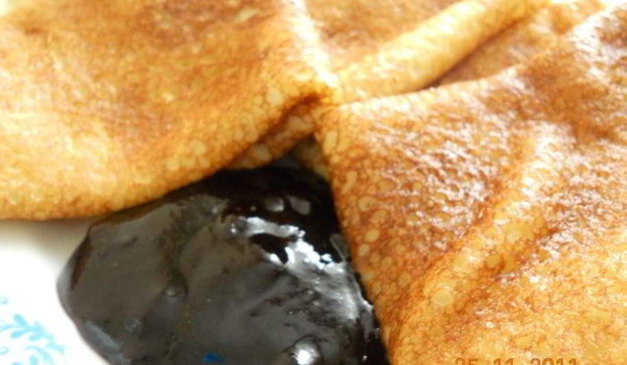 Рецепт блинчиков солнечных с черничным джемом