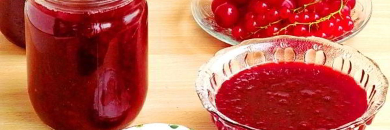 Джем из вишни и красной смородины