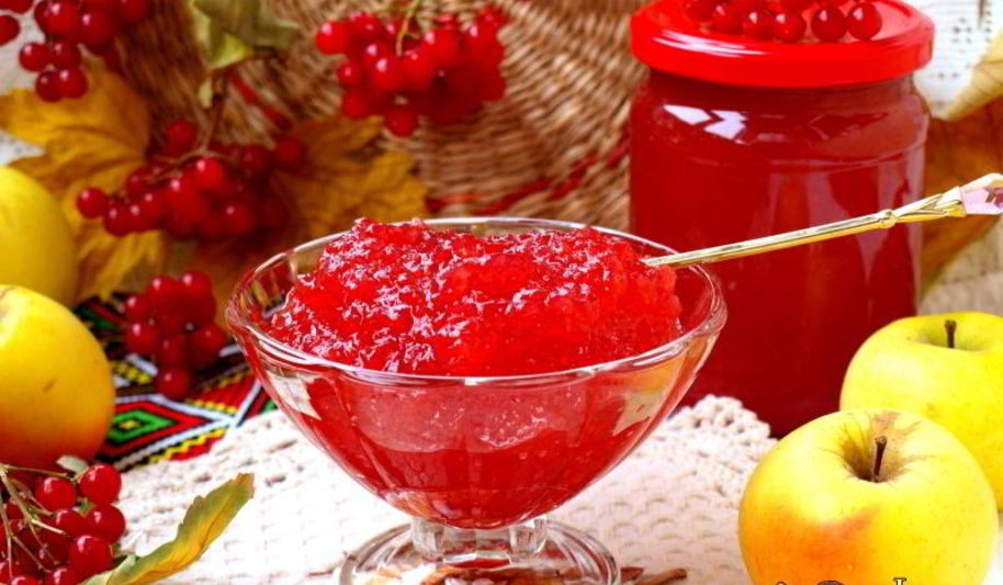 Рецепт джема из яблок и калины