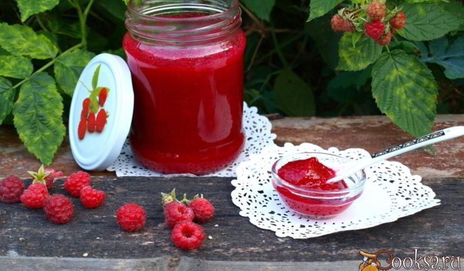 Рецепт малинового джема без варки