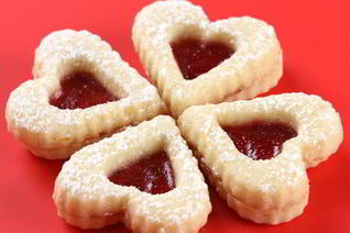 Сердечки с начинкой из джема