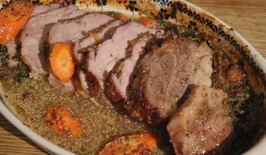 Рецепт свинины, запеченной в апельсиновом джеме с горчицей