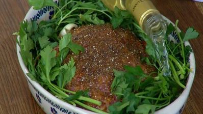 свинина, запеченная в апельсиновом джеме с горчицей