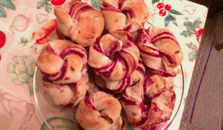 Рецепт веночков с клюквенным джемом