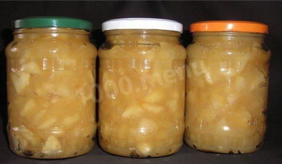 Рецепт яблочного джема с карамелью
