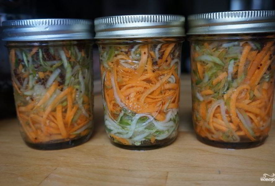 Кабачки с морковкой на зиму без стерилизации