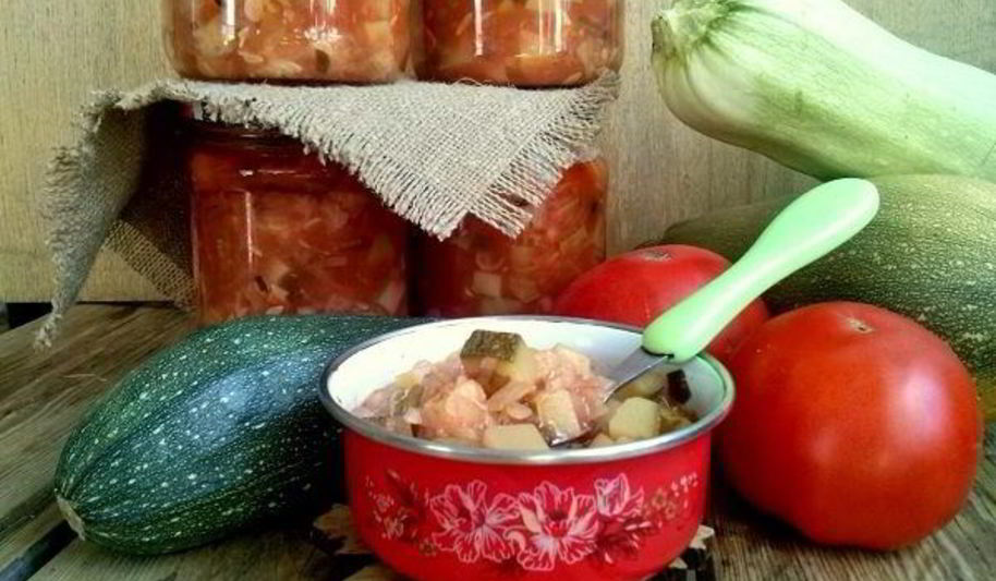 Рецепт кабачков в томате на зиму