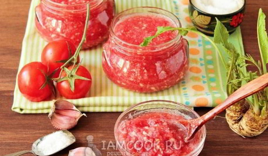 Рецепт хренодера с помидорами на зиму
