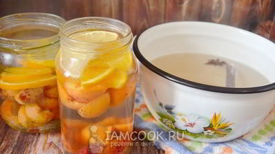 компот из абрикосов с лимоном и апельсином на зиму