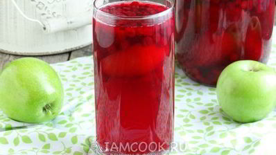 компот из брусники с яблоками на зиму