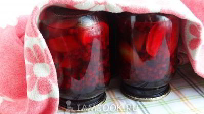 компот из брусники с яблоками на зиму