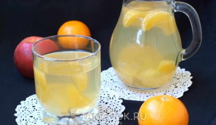 Рецепт компота из мандаринов и яблок