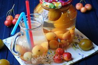 Компот из ранеток и слив на зиму