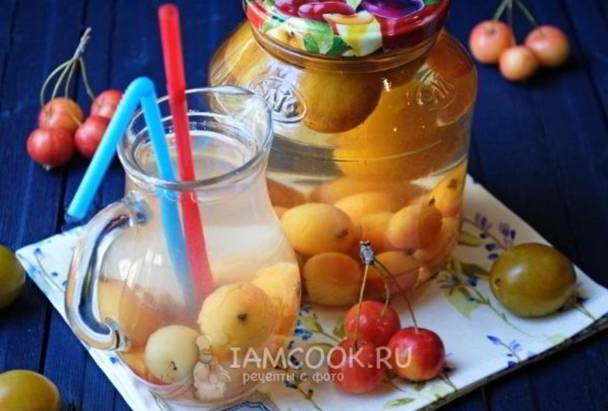 Компот из ранеток и слив на зиму
