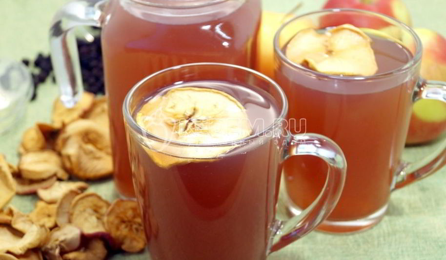 Рецепт компота из сушеных яблок с ягодами