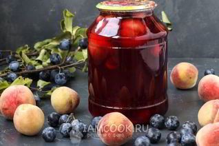 Компот из терна и персиков на зиму
