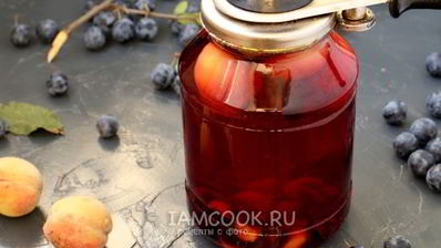 компот из терна и персиков на зиму