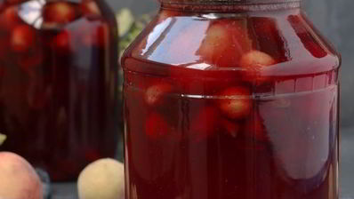 компот из терна и персиков на зиму